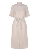 Reg Linen Ss Shirt Dress Beige GANT