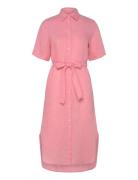 Reg Linen Ss Shirt Dress Pink GANT