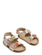 Sandal Clare Flower Gold Wheat