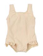 Swimsuit Butterfly Printed Yellow Petit Piao