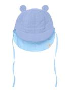 Summer Hat Ears Muslin Blue Huttelihut