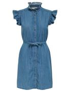 Onlshania S/L Frill Dnm Dress Akm Blue ONLY