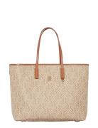 Th Monoplay Leather Tote Brown Tommy Hilfiger