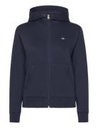 Reg Shield Logo Zip Hoodie Navy GANT