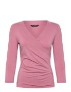 Surplice Jersey Top Pink Lauren Ralph Lauren