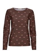 Pernillemd Print Ls Top Brown Modström