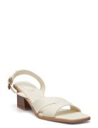 Block-Heel Sandals White Mango