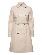Leather-Effect Trench Coat Cream Mango