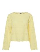 Pctarmorine Ls O-Neck Top Wvn Yellow Pieces