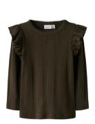Nmfjulia Ls Slim Top Noos Brown Name It