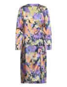 Yaspainterly Ls Wrap Midi Dess S. - Show Purple YAS