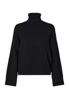 Slfkamma Ls Knit Roll Neck Noos Black Selected