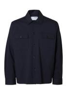 Slhreg Lorent Bi-Stretch Overshirt Noos Navy Selected