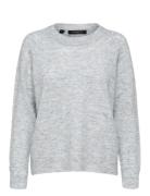 Slflulu Ls Knit O-Neck Noos Grey Selected