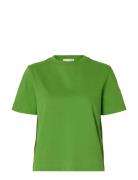 Slfessential Ss Boxy Tee Noos Green Selected