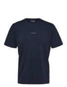 Slhaspen Print Ss O-Neck Tee Noos Navy Selected