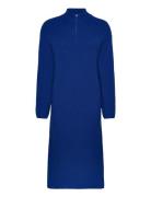 Slfkamma Half Zip Ls Knit Dress Camp Blue Selected