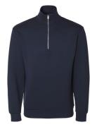 Slhemanuel Soft Zip High Neck Sweat Noos Navy Selected
