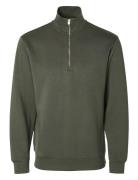 Slhemanuel Soft Zip High Neck Sweat Noos Khaki Selected