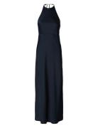 Slfannie Halterneck Maxi Dress D2 Navy Selected