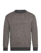Slhharry Ls Knit Relaxed Crew Neck Grey Selected