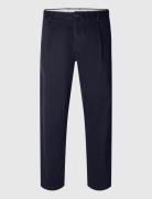 Slh172-Slim Tape Ron Pleat Pant Navy Selected