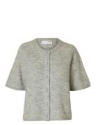 Slflulu 2/4 Knit Cardigan Noos Grey Selected