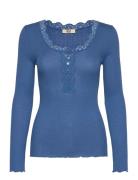 Rmwbalta Ls Regular Placket T-Shirt Blue RM By Rosemunde