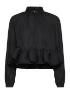 Alva Frill Detailed Cropped Blouse Black Malina
