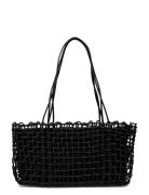 Medium Braided Shoulder Bag Black Mango