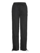 2342 Pleated Poly, Loose Pants W/ Tie Black STINE GOYA