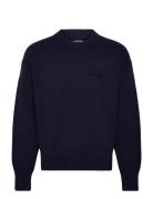 Eddy Cotton Wool Crew Neck Navy J. Lindeberg