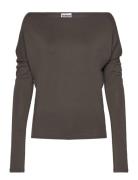 Drapy Long Sleeve Top Brown Weekday