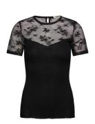 Rmwbalta Ss Regular O-Neck Full Lac Black RM By Rosemunde