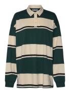 Striped Over D Polo Shirt Beige Weekday