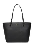 Crosshatch Leather-Karly Shpper-Tte Black Lauren Ralph Lauren