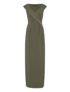 Jersey Off-The-Shoulder Gown Green Lauren Ralph Lauren