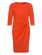 Twist-Front Stretch Jersey Dress Orange Lauren Ralph Lauren