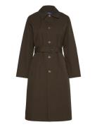 Water-Resistant Twill Long Car Coat Brown Polo Ralph Lauren