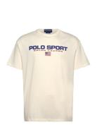 Classic Fit Polo Sport Jersey T-Shirt Cream Polo Ralph Lauren