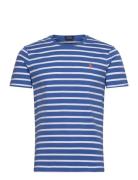 Custom Slim Fit Striped Jersey T-Shirt Blue Polo Ralph Lauren