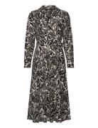 Floral Crepe Midi Dress Black Lauren Ralph Lauren
