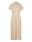 Embroidered Linen Short-Sleeve Jumpsuit Cream Lauren Ralph Lauren