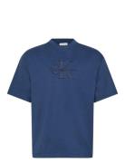 Ss Hero Monologo Emb 16S Crewnck Blue Calvin Klein Jeans