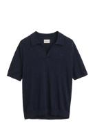 Linen Blend Ss Polo Navy GANT