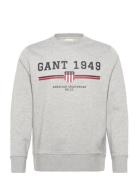 Graphic C-Neck Sweat Grey GANT