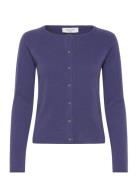 Rwlaica Ls O-Neck Raglan Cardigan Purple Rosemunde