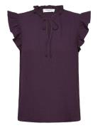 Rwkendall Sl Regular Blouse Burgundy Rosemunde