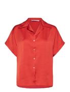 Short Sleeve Fluid Shirt Red Mango