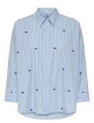 Onlzeidi Grace Ls Bow Emb Shirt Wvn Blue ONLY